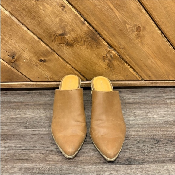 Madden Girl Shoes - Madden Girl Women's Camel Brown Pointed-Toe Mule Slides 7.5